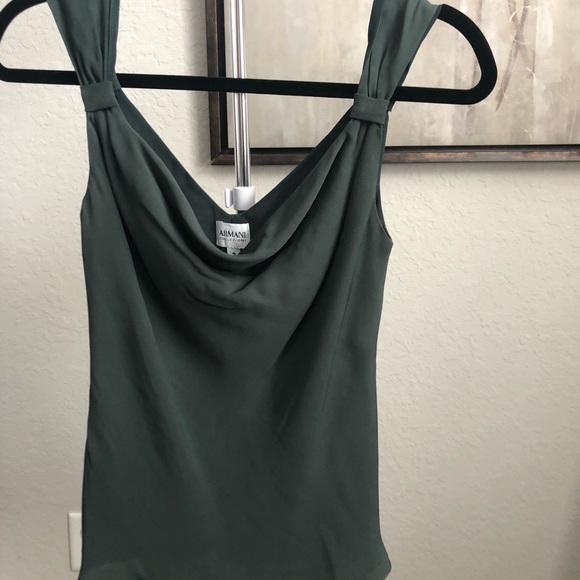 Hunter Green Armani Silk Tank - Picture 2 of 4